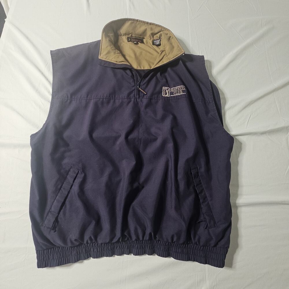 Vintage Sun Mountain PGA Tour Partners Club Men's XXL Navy Golf Vest 90s Y2K